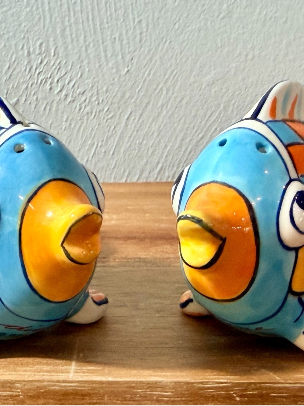 Blue Sky Diane Ceramic Fish Salt & Pepper Shakers – Colorful Tropical Pair - Picture 4 of 10